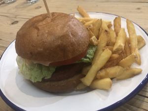 No beef (beyond) burger  at Wicked Vegan in South West London