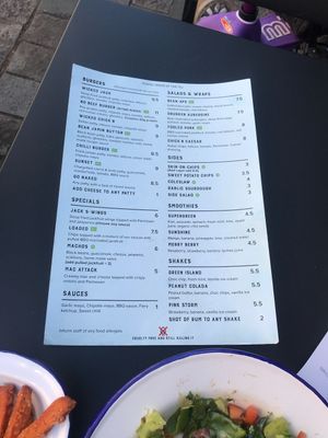 Menu at Wicked Vegan in South West London