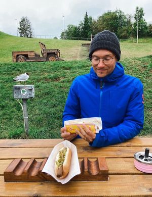   at Akureyri Hot Dog Stand in Akureyri