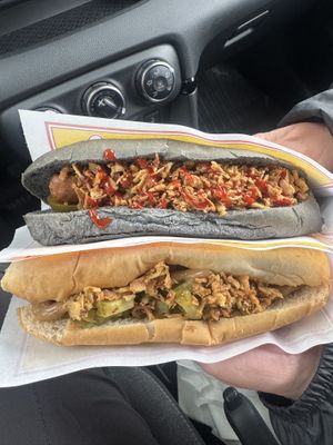 Volcanic dog and pickled cucumber  at Akureyri Hot Dog Stand in Akureyri