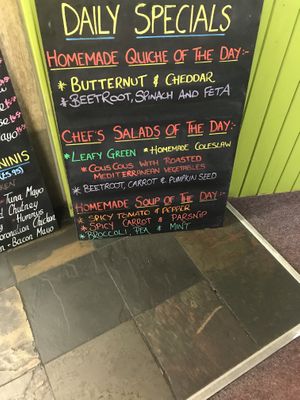 Specials board  at The Book Rest in Exmouth