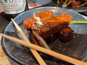 Vegan ribs - couple already gone. Delicious at Wagamama in Liverpool