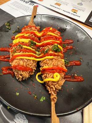 Vegan Korean corn dogs  at Wagamama in Liverpool