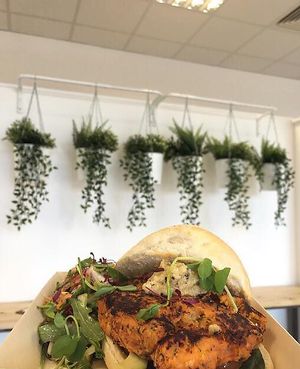 Sweet potato and chickpea burger  at NU TO GO in Gateshead