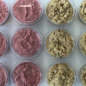 Beetroot hummus & regular hummus  at NU TO GO in Gateshead