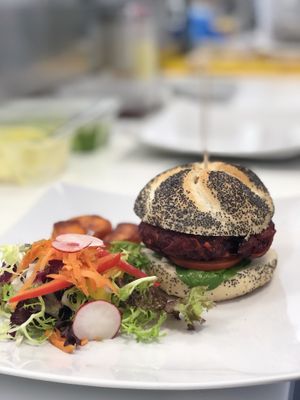 Beetroot burger  at NU TO GO in Gateshead