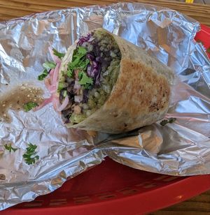 Veggie burrito at Acapulco in San Juan
