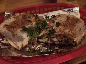 Veggie burrito at Acapulco in San Juan