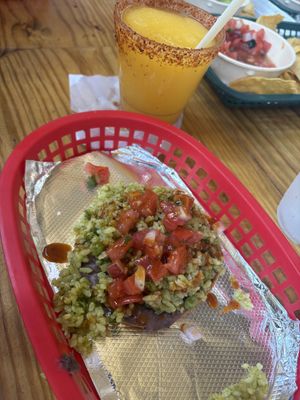 Tostada with cilantro rice, beans, pico  at Acapulco in San Juan