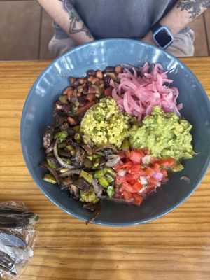 Vegan burrito bowl  at Acapulco in San Juan