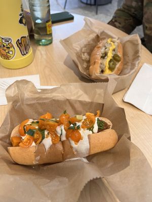 Seasonal dog & ballpark with fixings!  at Wheat Street Dogs - Food Cart in Wichita