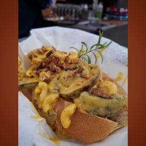 Wheat Street Truffle and Baby Bella Mac and Cheeze Dog at Wheat Street Dogs - Food Cart in Wichita
