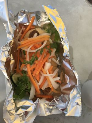 The Banh Mi dog! Absolutely delicious! at Wheat Street Dogs - Food Cart in Wichita