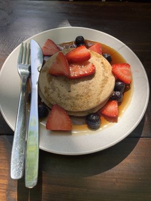 Short Stack Pancakes at Delicia Acai + Protein Bar in Adelaide