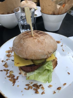Beyond meat burger at Ellis Gourmet Burger in Bruges
