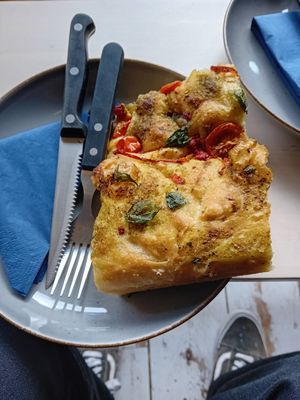 (2nd visit) Tomato, basil focaccia at Quench in The Hague
