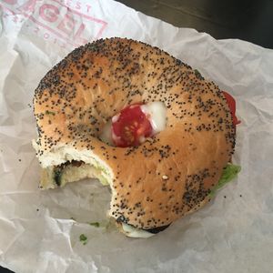 Tempeh BLT bagel at Quench in The Hague