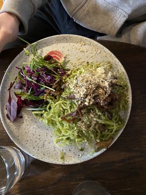 Pesto pasta #Veganuary at Open New Doors in Mjolby