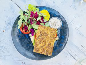 Gluten free avocado sandwich  at Open New Doors in Mjolby