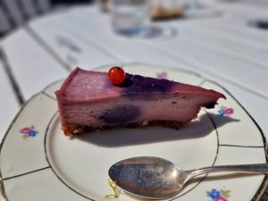 Blueberry cake at Open New Doors in Mjolby