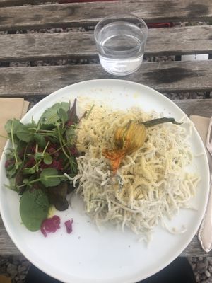 Raw cacio e pepe   at Open New Doors in Mjolby