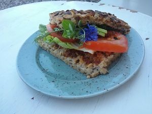 Avocado sandwich - superdelicious and beautiful at Open New Doors in Mjolby