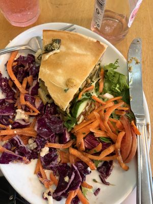 Chickpea & spinach pie. Sorry I’d already eaten some before I remembered to take a photo!  at Crumbs Kitchen in Cardiff