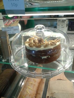 Vegan carrot cake at Thought Foundation in Birtley