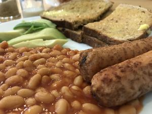 Vegan brekkie at Thought Foundation in Birtley