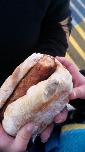 Sausage sarnie  at Hive Coffee Company in Jarrow