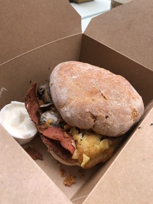 Dirty breakfast bun   at Hive Coffee Company in Jarrow