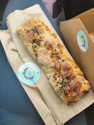 Vegan sausage roll at Hive Coffee Company in Jarrow