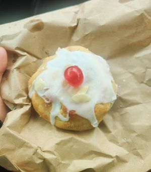cherry Bakewell cookie 🍒 at Hive Coffee Company in Jarrow
