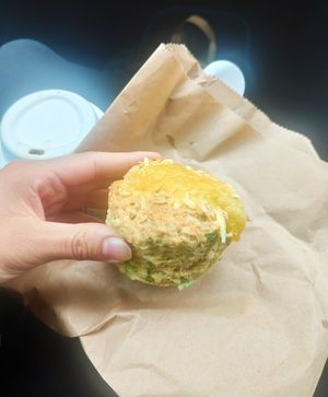 Vegan spring onion scone 🌱 at Hive Coffee Company in Jarrow