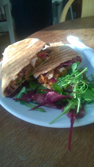 Vegan seitan brisket  at Hive Coffee Company in Jarrow