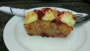 Banana, coconut and raspberry loaf at Hive Coffee Company in Jarrow
