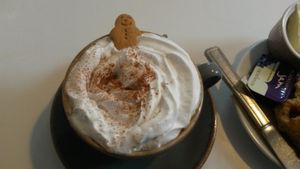 Ginger bread decaf soya latte at Hive Coffee Company in Jarrow