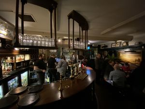 The bar area at The Sheep Heid Inn in Edinburgh