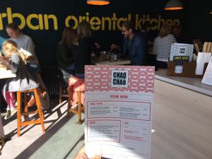 Vegan menu  at Chao Chao in Nottingham