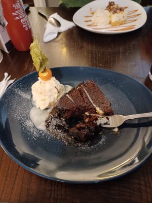 Hot fudge cake and ice cream at Baydale Beck Inn in Darlington