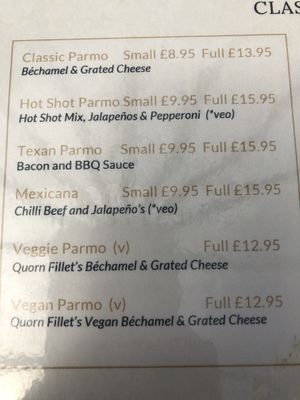 Veo= vegan options. Not possible in small size  at Baydale Beck Inn in Darlington