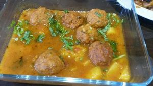 Gobi koftas in aromatic curry sauce at The Tasty Vegan Food Company in Sunderland