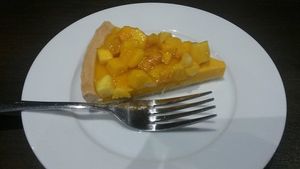 Mango custard tart at The Tasty Vegan Food Company in Sunderland