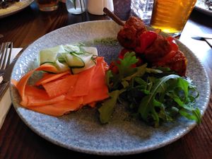 The harissa skewers at The Yews in Leicester