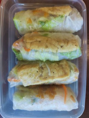 Rice paper rolls at Hanh Phuc - Vegetarian Restaurant in Surry Hills