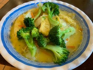 Pho with coconut broth. Not too much flavour although it was fresh and healthy   at Hanh Phuc - Vegetarian Restaurant in Surry Hills