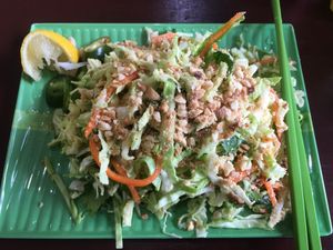 Cabbage salad with amazing dressing at Hanh Phuc - Vegetarian Restaurant in Surry Hills