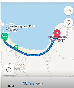 It's super close to the beach! at Arepa Grill in Jeju