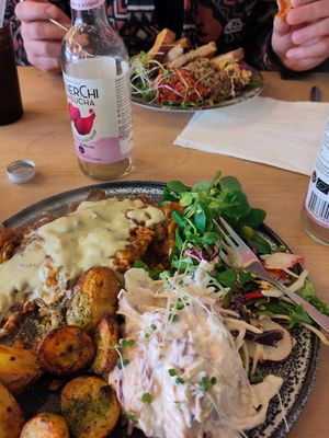 Savoury toast and lasagne at Leafy Greens & Co in Warrenpoint