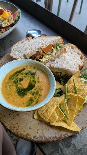 Soup and sandwich at Leafy Greens & Co in Warrenpoint
